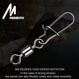 MEREDITH 50PCS  Connector Pin Bearing Rolling Swivel Stainless Steel Snap Fishhook Lure Swivels Tackle
