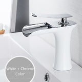 Basin Faucets Waterfall Bathroom Faucet Single Handle Basin Mixer Tap Bath Antique Faucet Brass Sink Water Crane Silver 6009