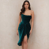 Green Bandage Bodycon Sexy Dress For Women Backless Strapless