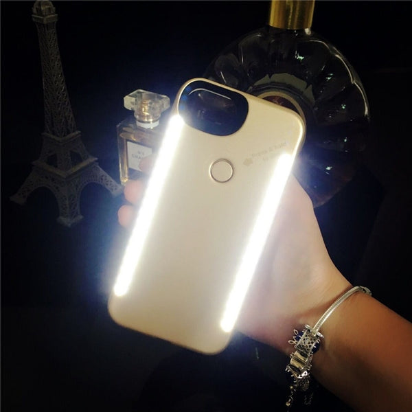 For iPhone XS MAX XR Light Up selfie flash phone Case for IPhone 11 Pro X XS 6 6s 7 8 plus