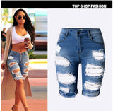Womens High Waist Sexy Jeans Shorts Fashion Ripped Hole Washed Stretch Denim Shorts Jeans