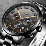 LIGE Sport Quartz Clock Men Waterproof Watch