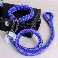 Double Strand Rope Large Dog Leashes Metal P Chain Buckle Contrast 1.2m Length