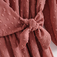 Women Ruffles Lace Chiffon Dress