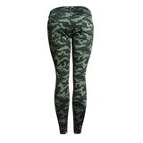 High Elastic Slim Camouflage Pants Women