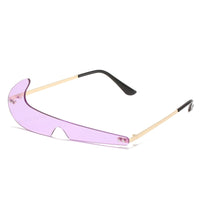 Unique One Piece Women Sunglasses Vintage Rimless