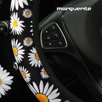 Daisy Flower Car Interior Knitted Steering Wheel Cover