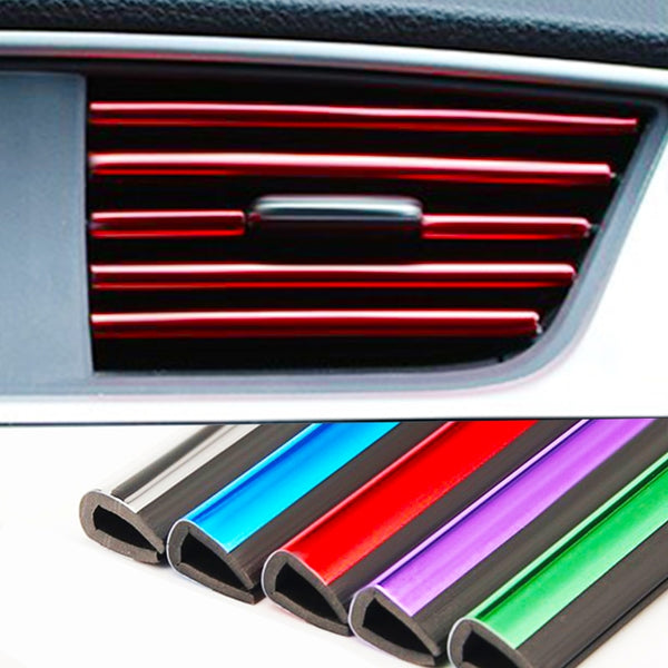 10pcs/lot Car-styling Plating Air Outlet Trim Strip Interior Air Vent Grille
