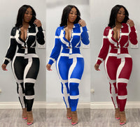 2 Piece Suit Casual Full Sleeve Blouse Tops And High Waist Pant