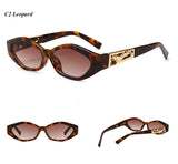 Retro Cat Eye Sunglasses Women Golden Leopard
