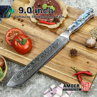 10 Steel Core 67 layers stainless steel Abalone handle kitchen knives set