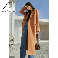 Australian Wool Thickened  Overcoat For Female