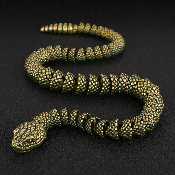Copper Ornaments Antique Old 3D Live Snake Showroom Decoration Rattlesnake Crafts