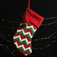 Large Christmas Stockings Gifts Cloth Santa Elk Socks