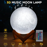 3D Print Colorful Bluetooth Msuic Moon Lamp Rechargeable Night Light For Moon light with 3Colors 16Colors Remote