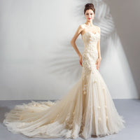 Wedding Dress Sweetheart Lace Flower Fishtail Wedding