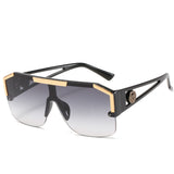 Oversized Square Sunglasses Men Women Vintage Metal