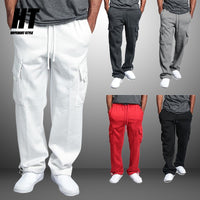 Men's Sweatpants Loose Elastic Waist Brand Trousers Cotton Breathable