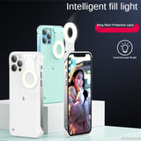 Enhance Light Selfie Case For iPhone 12 Pro Max 12Pro  Luminous Circle Ring LED Light Glow Cover Taking Photo Capa