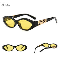 Retro Cat Eye Sunglasses Women Golden Leopard