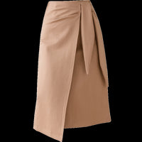 Women's Mid-Length Elegant Casual High-waist Asymmetrical Hip-Wrapped Nylon Cotton Skirt