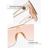 Oversized Square Sunglasses Men Women Vintage Metal