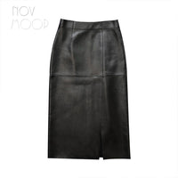 Real Leather Sheepskin Fanny Pack Hip Skirt Slit Over The Knee