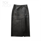 Real Leather Sheepskin Fanny Pack Hip Skirt Slit Over The Knee