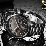 LIGE Sport Quartz Clock Men Waterproof Watch