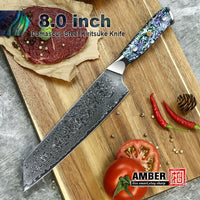 10 Steel Core 67 layers stainless steel Abalone handle kitchen knives set