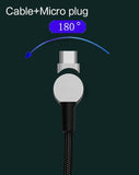 Universal 180° rotation Magnetic Micro USB Cable Fast Charging Type C Cable Magnet Charger Cable