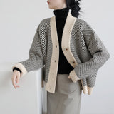 South Korean Stripe Slouchy Loose Coat