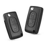 2 Buttons Flip Folding Key Case Blank Shell For Peugeot 107 207 307 307S 308 407 607 2BT