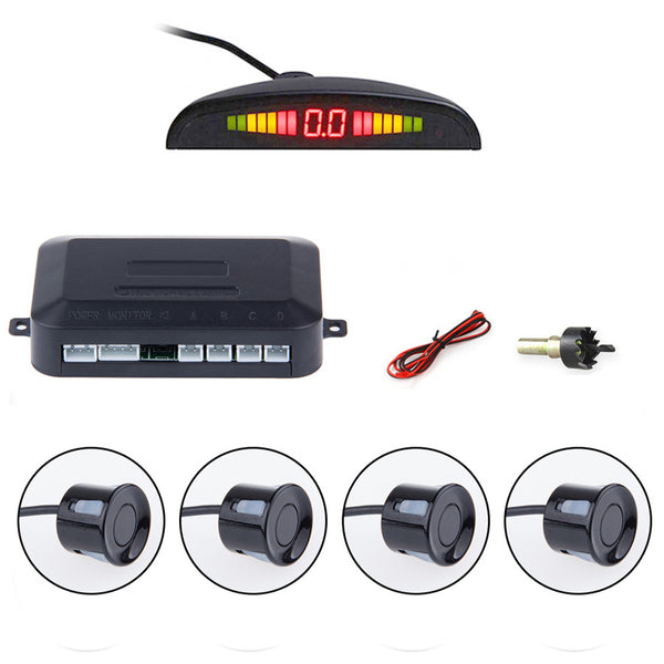 Car LED Parking Sensor With 4 Sensors, Reverse Backup, Car Parking Radar Monitor Detector System, Backlight Display