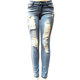 S-XXL Women's Skinny Hole Ripped Jeans