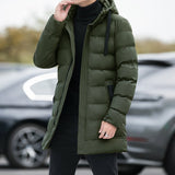 Medium Length Cotton Padded and hooded Jacket Men's