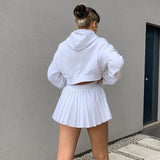 Casual White Mini Pleated Skirts Shorts