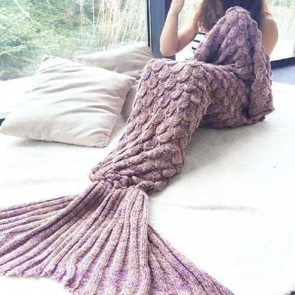 Mermaid Blanket Knitting Fish Tail Blanket Sofa Cover