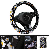 Daisy Flower Car Interior Knitted Steering Wheel Cover