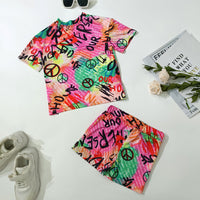 Girls  Print Casual Loose Suits