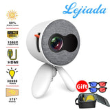 LEJIADA YG220 Mini Projector 3.5mm Audio Phone with screen Update Version