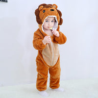 Boy Girls Pajamas Animal Cartoon Romper Hooded Pajama Lion Monkey Costumes Toddler Cosplay Clothes