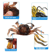 5pcs/lot Artificial Fishing Lures Crab Lure Bait 3D Simulation Soft Fish Bait with Sharp Hooks, 8cm 35g