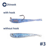 Chinook 5pcs Lure Soft Bait SoftFish Fork Tail with or without Hook Fluke Swimbaits Jerkbaits Silicone Fish Bait Fishing Tackle