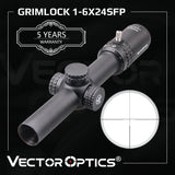 Vector Optics Gen2 Grimlock 1-6x24 BDC (MOA) Ballistic Reticle Rifle Scope Center Dot Illuminated CQB Riflescope .223 AR15 .308