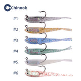 Chinook 5pcs Lure Soft Bait SoftFish Fork Tail with or without Hook Fluke Swimbaits Jerkbaits Silicone Fish Bait Fishing Tackle