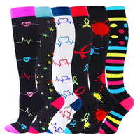 3/6/7 PairsCompression Socks Women Knee High