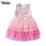 Lace Layered Dress for Girls Toddlers Princess Party Prom Dresses Summer Clothes