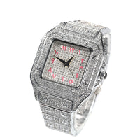 Hip Hop Full Iced Out Full Drill Men Square Watches Stainless Steel