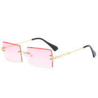 Rectangle Sunglasses Women Men Rimless Square